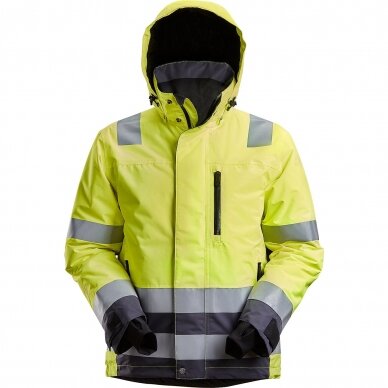 Atspari vandeniui, su gobtuvu Hi-Vis 37.5® žieminė striukė SNICKERS WORKWEAR , klasė 3