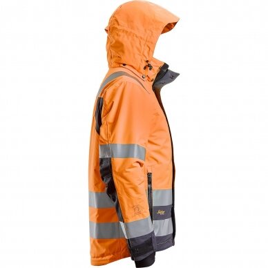 Atspari vandeniui, su gobtuvu Hi-Vis 37.5® žieminė striukė SNICKERS WORKWEAR , klasė 3 oranžinė 2