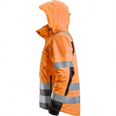 Atspari vandeniui, su gobtuvu Hi-Vis 37.5® žieminė striukė SNICKERS WORKWEAR , klasė 3 oranžinė 3