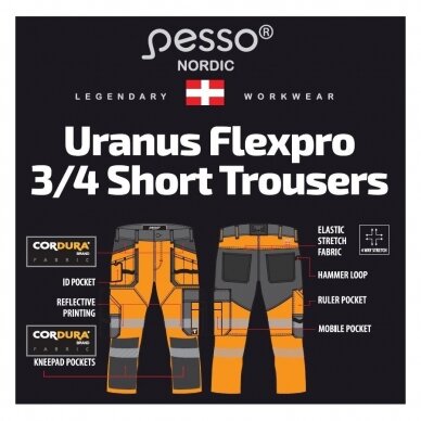 Darbo bridžai Pesso URANUS Flexpro 135, oranžiniai 2