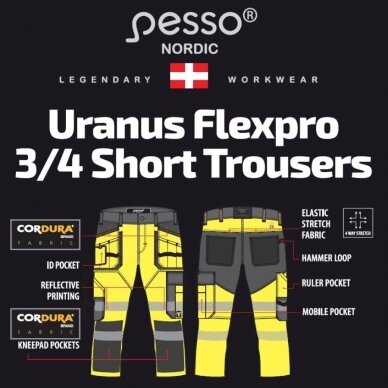 Darbo bridžai Pesso URANUS Flexpro 135, geltoni 2