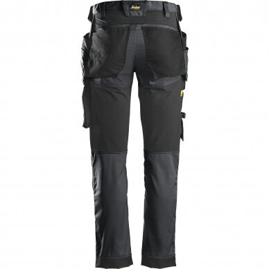 Darbinės kelnės iš tampraus audinio, su kabančiomis kišenėmis SNICKERS WORKWEAR AllroundWork, pilka 1