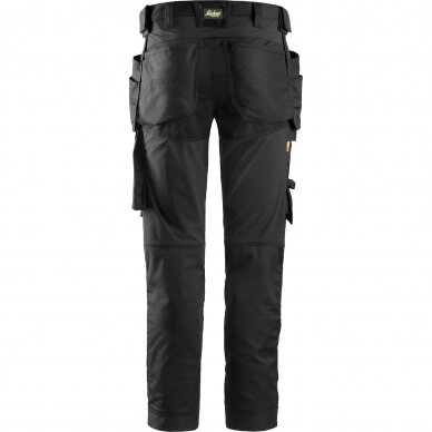 Darbinės kelnės iš tampraus audinio, su kabančiomis kišenėmis SNICKERS WORKWEAR AllroundWork Juoda 1