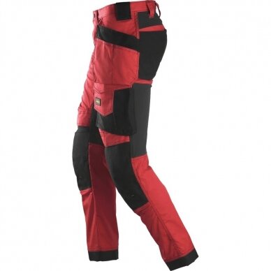 Darbinės kelnės iš tampraus audinio, su kabančiomis kišenėmis SNICKERS WORKWEAR AllroundWork, raudonos 2