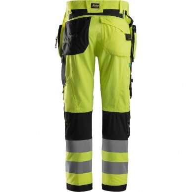 Darbinės kelnės su kabančiomis kišenėmis Hi-Vis FlexiWork SNICKERS WORKWEAR, klasė 2 1