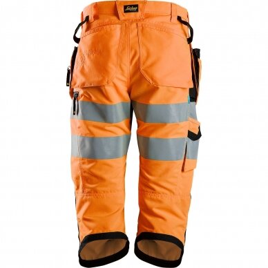 Darbinės pusilgės kelnės su kabančiomis kišenėmis  LiteWork Hi-Vis  SNICKERS WORKWEAR, klasė 2 1