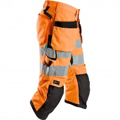 Darbinės pusilgės kelnės su kabančiomis kišenėmis  LiteWork Hi-Vis  SNICKERS WORKWEAR, klasė 2 2