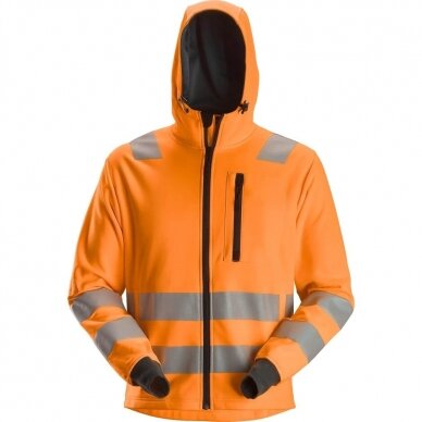 Džemperis su kapišonu AllroundWork Hi-Vis SNICKERS WORKWEAR , 3 klasė, oranžinis