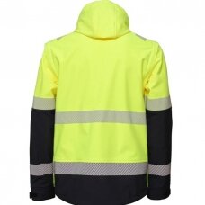 Gerai matomas Softshell BoSafety JK-VALENCIA-C2-0405 švarkas, geltonas / mėlynas