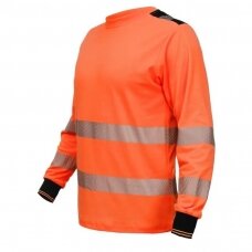 Gerai matomi BoSafety TS-S271O Hi-vis marškinėliai ilgomis rankovėmis, oranžini