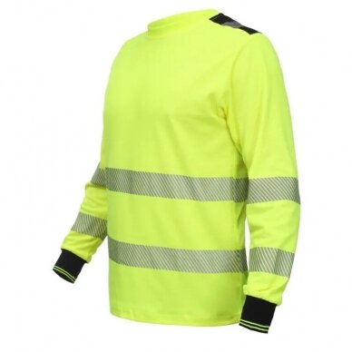 Gerai matomi BoSafety TS-S271G Hi-vis marškinėliai ilgomis rankovėmis, geltoni 1