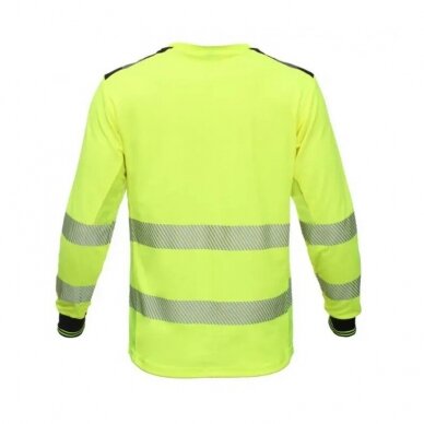 Gerai matomi BoSafety TS-S271G Hi-vis marškinėliai ilgomis rankovėmis, geltoni 2