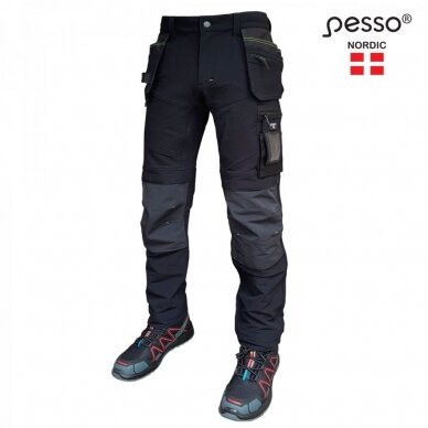 Kelnės Pesso Taurus Flex Pro 165B stretch, juodos