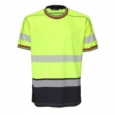 Marškinėliai BoSafety TS-VIVID-RC-C1-0411 iš perdirbto audinio, geltoni / mėlyni