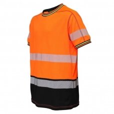 Marškinėliai BoSafety TS-VIVID-RC-C1-0302 iš perdirbto audinio, oranžini / juodi