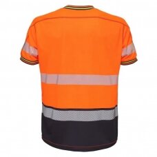 Marškinėliai BoSafety TS-VIVID-RC-C1-0311 iš perdirbto audinio, oranžini / mėlyni