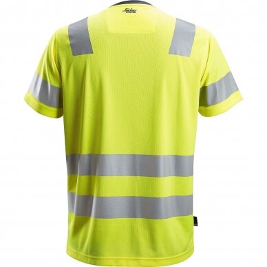 Marškinėliai AllroundWork Hi-Vis SNICKERS WORKWEAR, klasė 2 (geltoni) 1