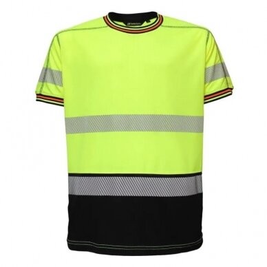 Marškinėliai BoSafety TS-VIVID-RC-C1-0402 iš perdirbto audinio, geltoni / juodi