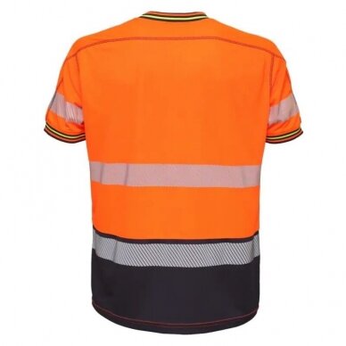 Marškinėliai BoSafety TS-VIVID-RC-C1-0311 iš perdirbto audinio, oranžini / mėlyni 1