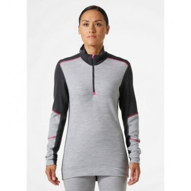 Moteriški apatiniai marškinėliai HELLY HANSEN Lifa Merino Crewneck, pilki/juodi 2