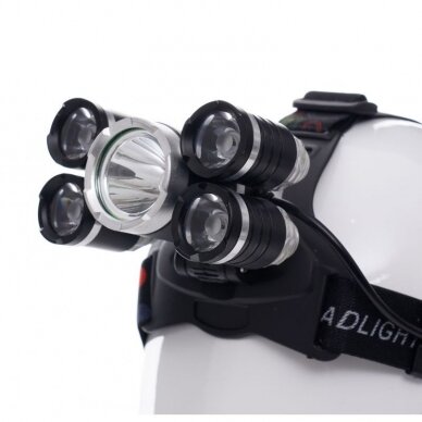 Prožektorius KD1247 T6LED+4xQ5LED ant galvos, įkraunamas 1