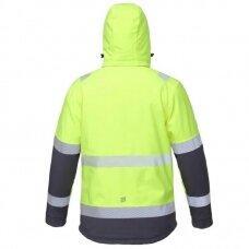 Šilta gerai matoma BoSafety WJ-VALENCIA-C2-0411 Softshell striukė, geltona / mėlyna