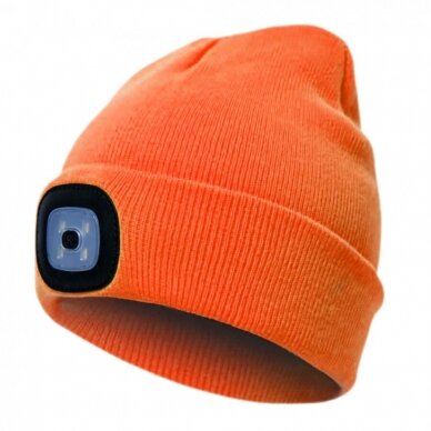 Šilta  kepurė Pesso su LED apšvietimu,oranžinė