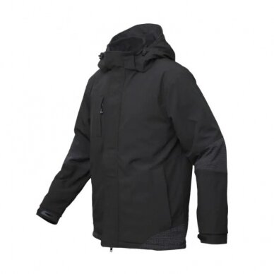 Softshell striukė BoSafety WJ-ATLANTA-0200 su atšvaitinio audinio detalėmis, juoda 3