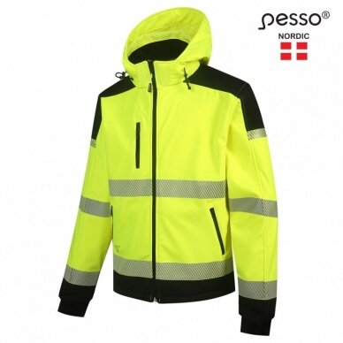 Softshell striukė Pesso PALERMO HI-VIS, ryškaus matomumo geltona