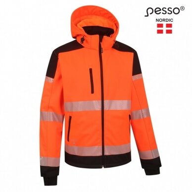 Softshell striukė Pesso PALERMO HI-VIS, ryškaus matomumo oranžinė 2