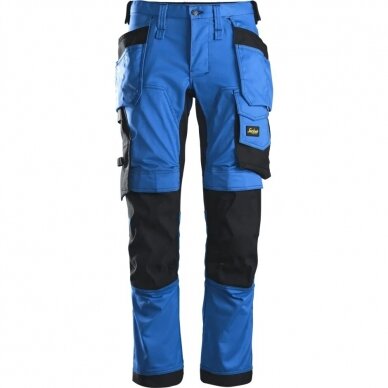 Darbinės kelnės iš tampraus audinio, su kabančiomis kišenėmis SNICKERS WORKWEAR AllroundWork, mėlynos 4