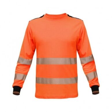 Gerai matomi BoSafety TS-S271O Hi-vis marškinėliai ilgomis rankovėmis, oranžini 7