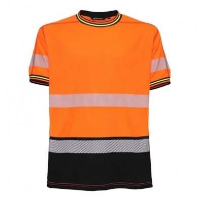 Marškinėliai BoSafety TS-VIVID-RC-C1-0302 iš perdirbto audinio, oranžini / juodi 8