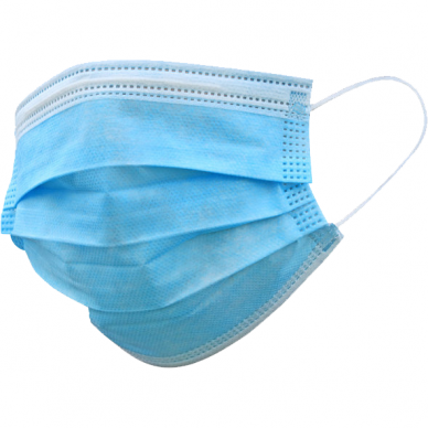 Vienkartinės kaukės FACE MASK, 3 sluoksnių (50vnt)